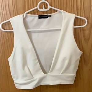 Deep V-neck Elegant Crop Top